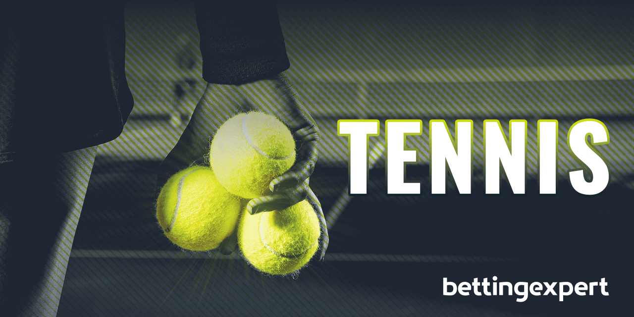 An image of a player holding three tennis balls, with a bettingexpert logo