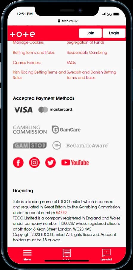 Tote Payments Options