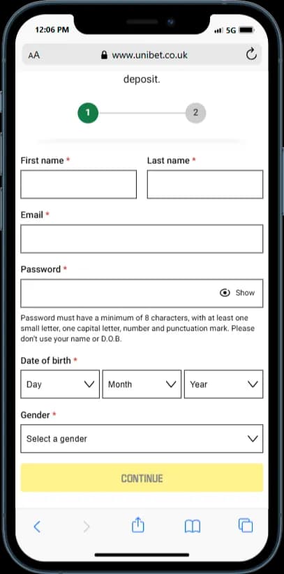 Unibet casino register