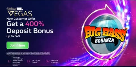 William Hill Casino Special Offer - Get a 400% Deposit Bonus up to £40