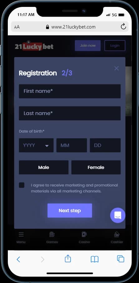 21LuckyBet SignUp