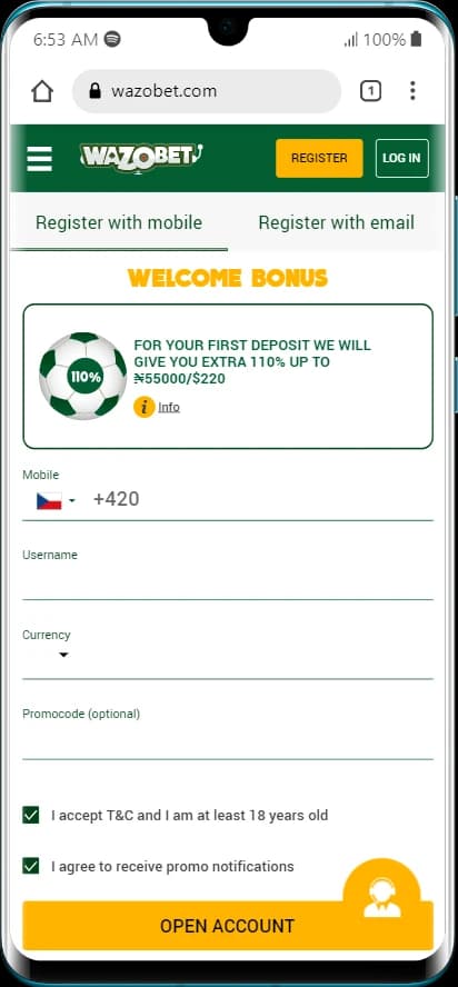 wazobet sign up
