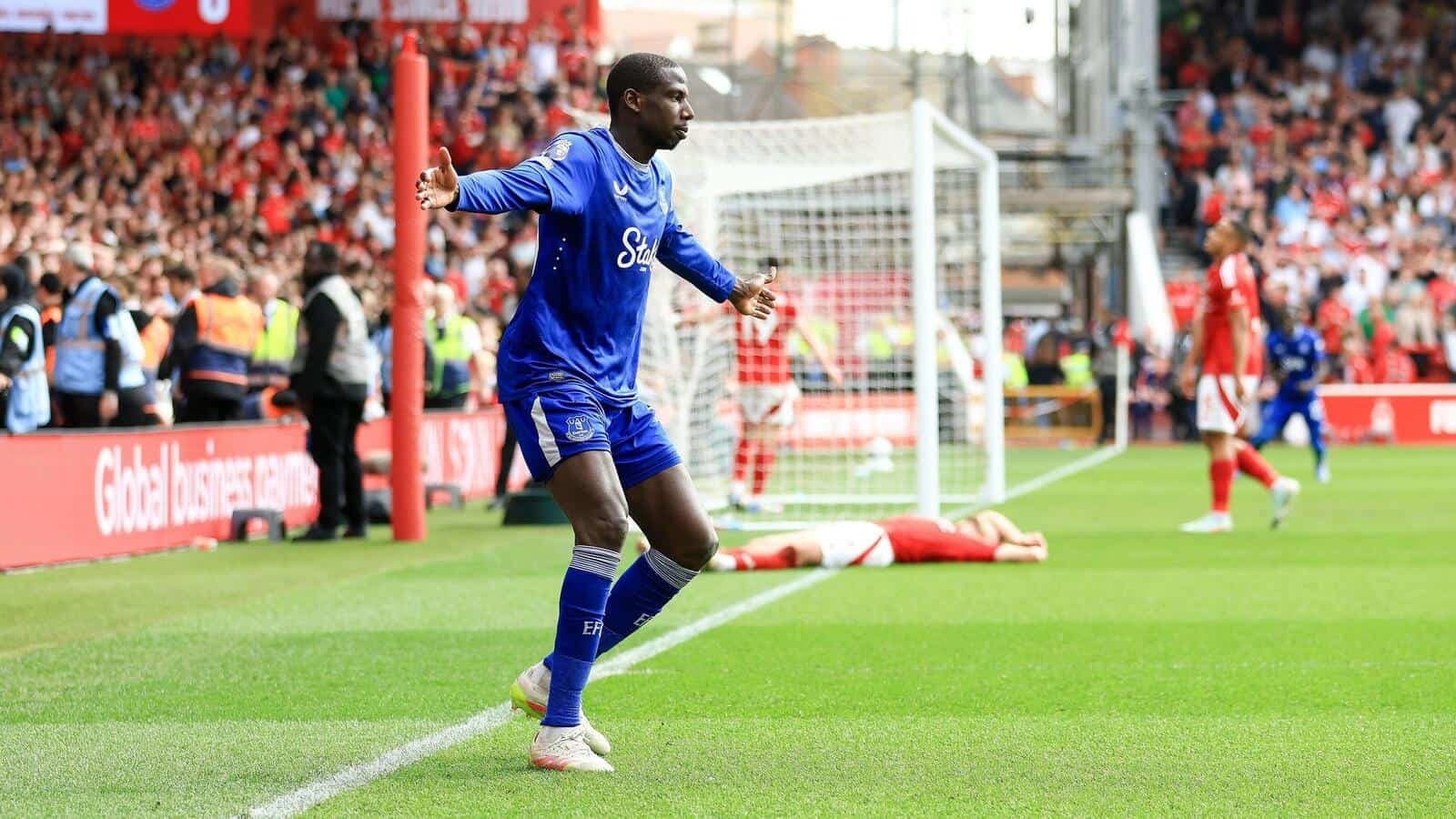 Abdoulaye Doucoure of Everton celebrates scoring