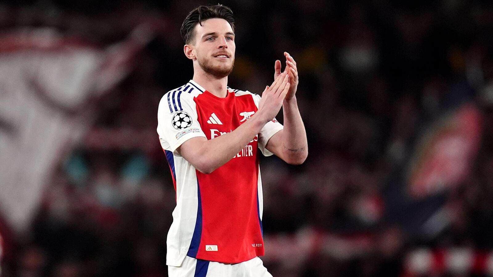 Arsenal's Declan Rice after the UEFA Champions League quarter final first leg match