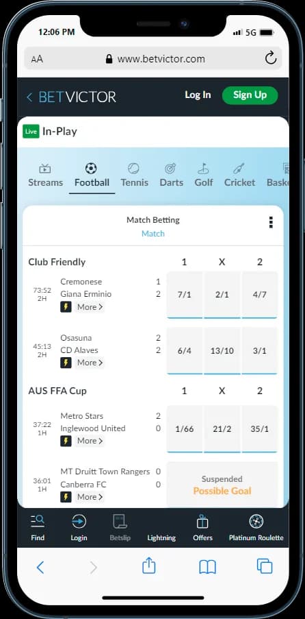 BetVictor In Play