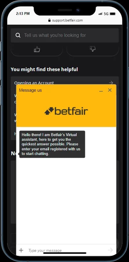 Betfair Live Chat
