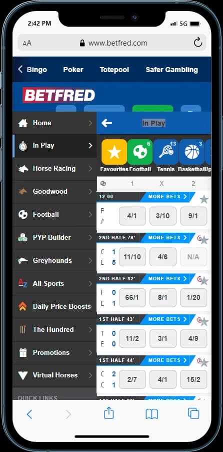 Betfred In Play