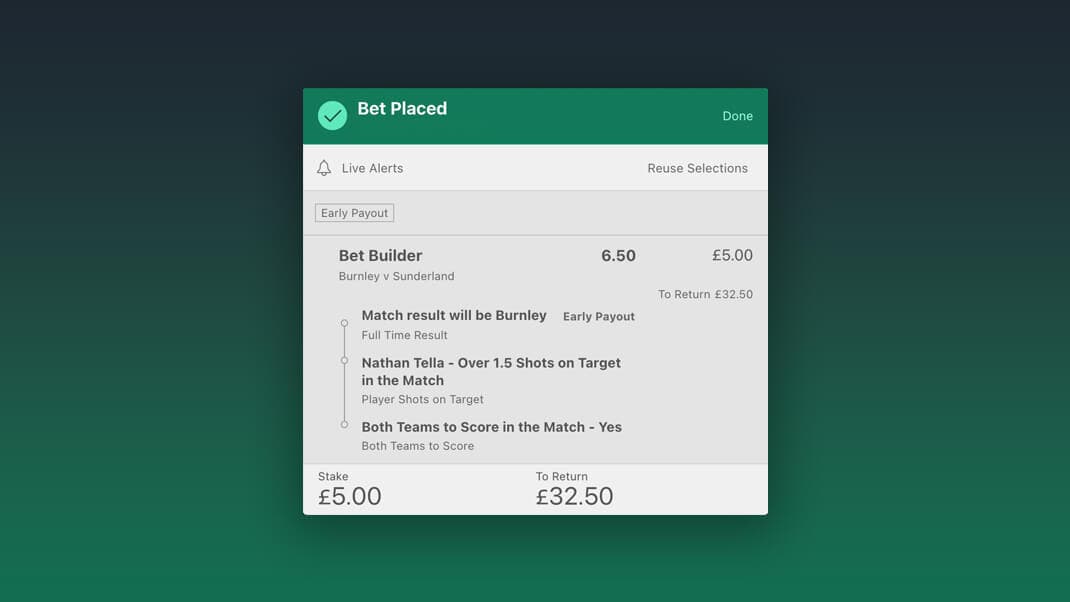 Burnley vs Sunderland BB