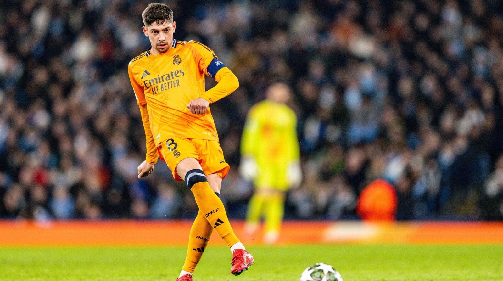 Federico Valverde of Real Madrid during the UEFA Champions League 202425 football match between Real Madrid and Manchester City