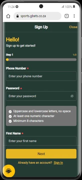 gbets registration