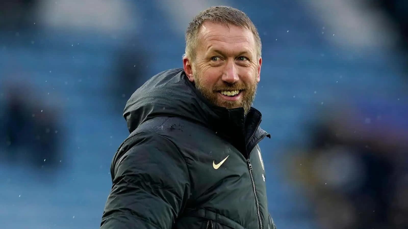 Graham Potter manager of Chelsea reacts at the final whistle