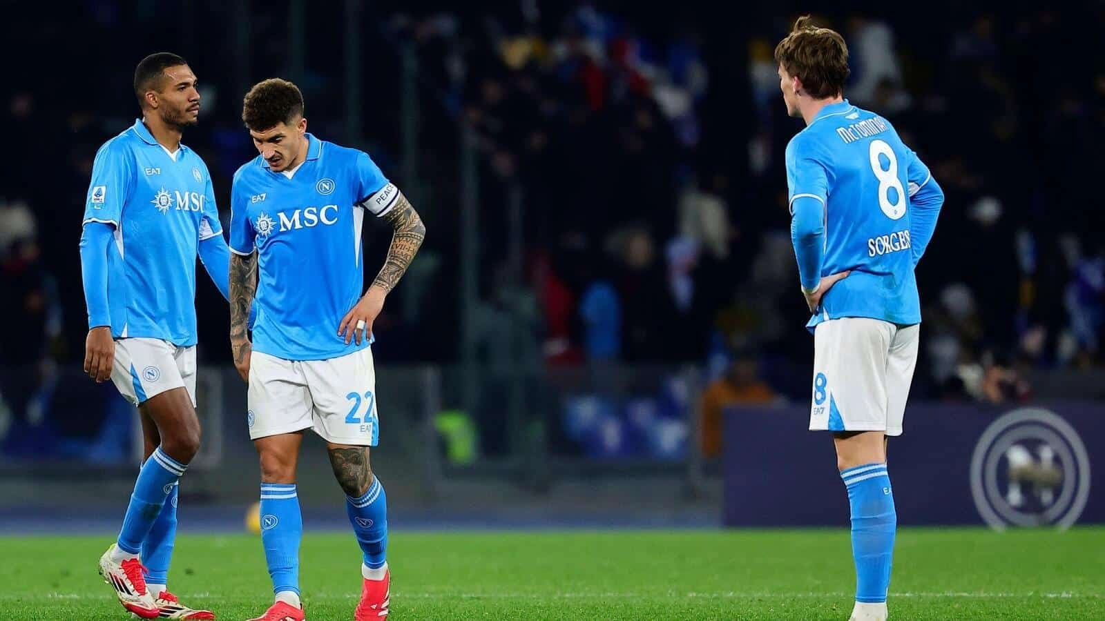 Juan Jesus, Giovanni Di Lorenzo and Scott McTominay of SSC Napoli