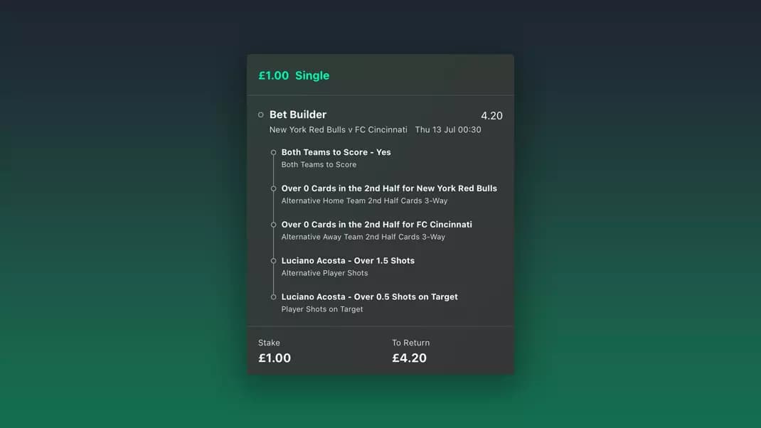 New York Red Bulls vs Cincinnati Bet Builder
