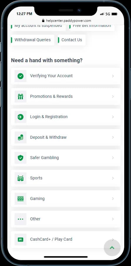Check out Paddy Power Help Center to find out more information