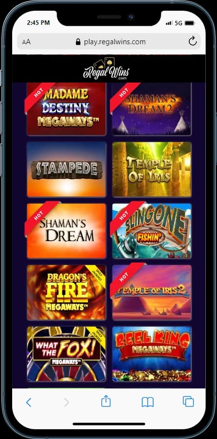 Regal Wins Online Casino Games
