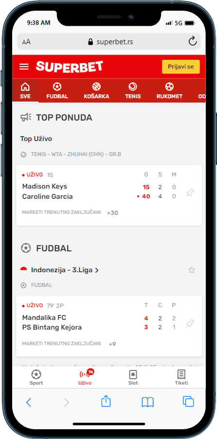 Superbet Klađenje uživo