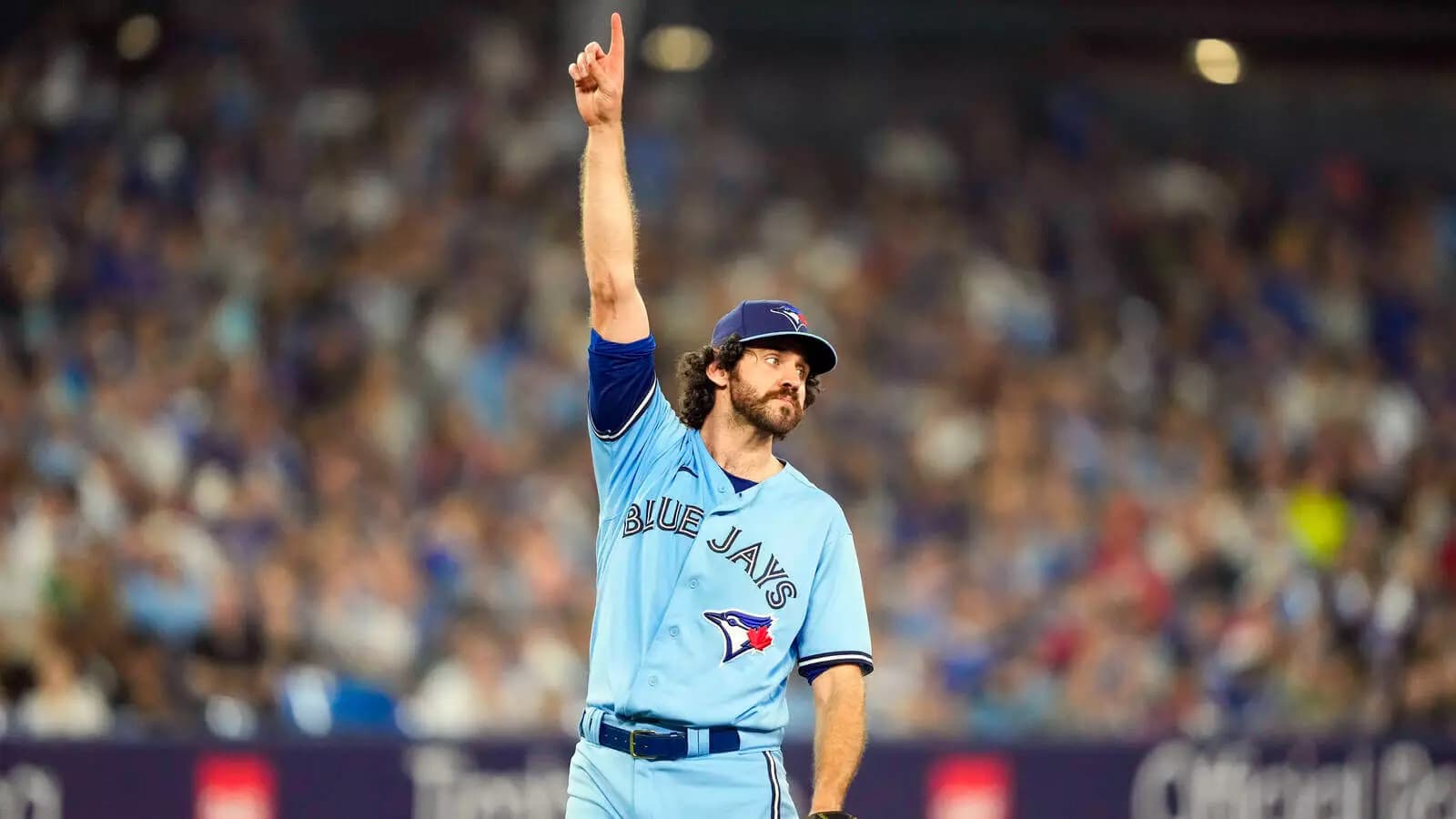 Toronto Blue Jays relief pitcher Jordan Romano (68) reacts during the ninth inning against the Boston Red Sox at Rogers Centre