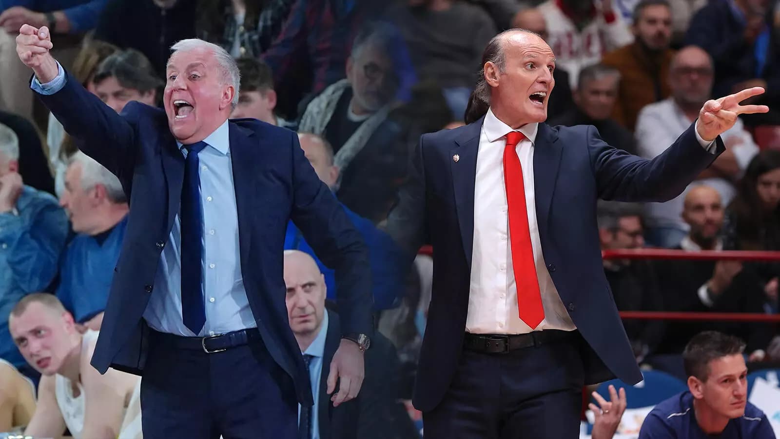 Duško Ivanović, glavni trener Crvene Zvezde, daje savete tokom prvog perioda Euroleague utakmice