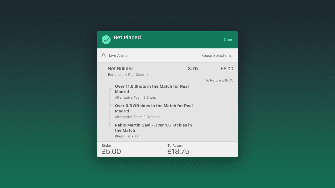 bet365 weekly bet builder - Barcelona vs Real Madrid 17-3-2023