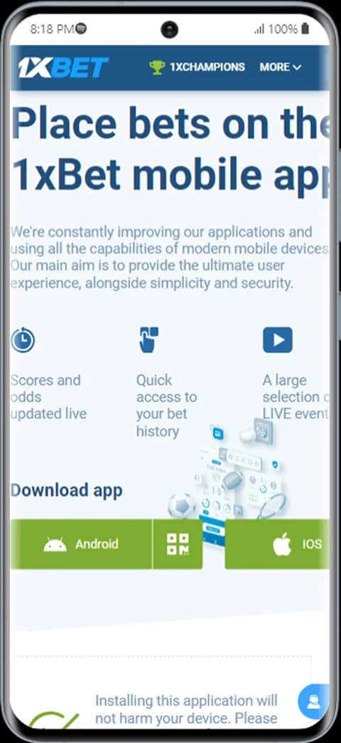mobile app 1xbet
