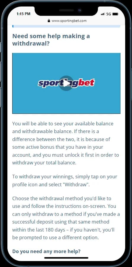 sportingbet Withdrawal