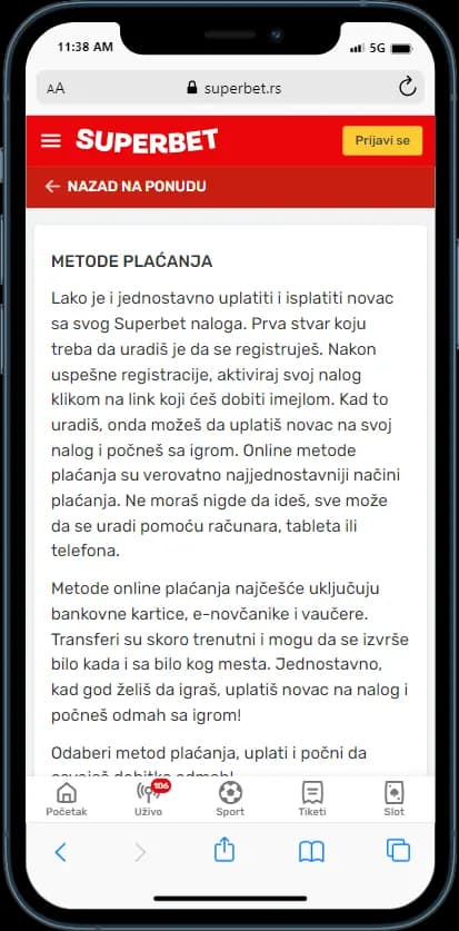 Superbet Metode Plaćanja