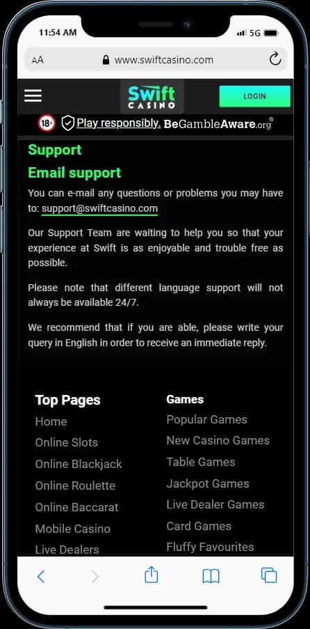 Swift Casino Help Center